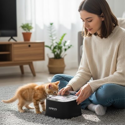 Distributeur d’eau pour chat KIPET anti-déversement