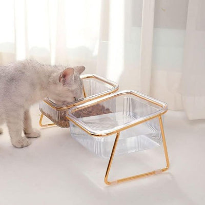 Gamelle Chat double bol pour eau et nourriture

