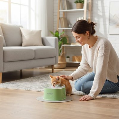 Gamelle Chat surélevée utilisée pour le repas

