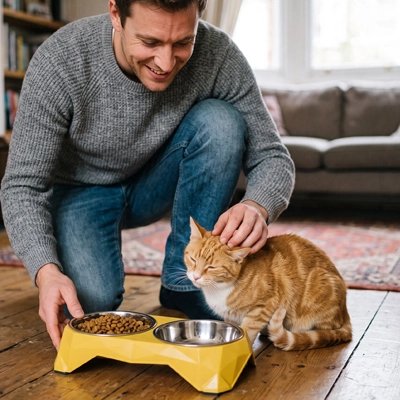 Gamelle pour Chat avec double bols et base antidérapante