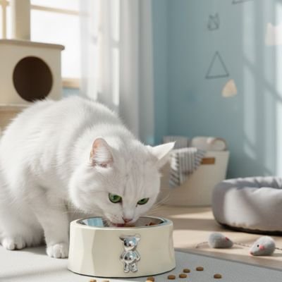 Gamelle pour Chat avec insert intérieur métallique 