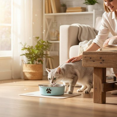 Gamelle pour Chat colorée avec motif patte
