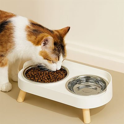 Gamelle surélevée chat repas chat tricolore
