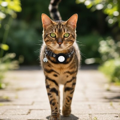 Collier GPS chat Noir