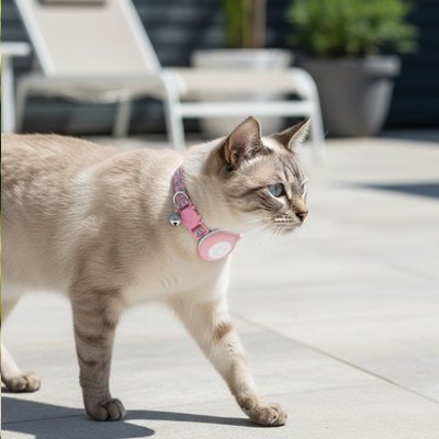 Collier GPS chat rose