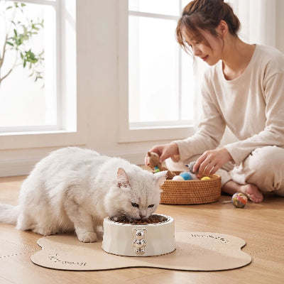 gamelle chat design blanc interieur