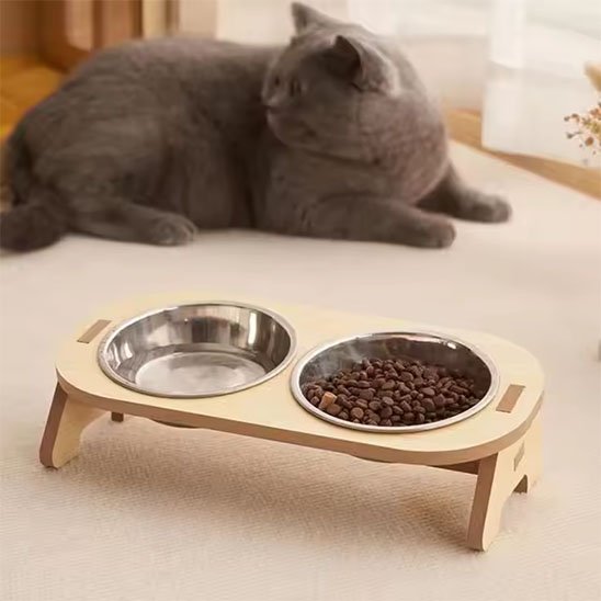 Gamelle chat surélevée