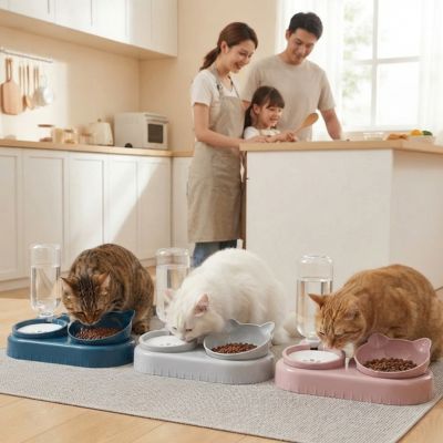 gamelle chat triple distributeur famille