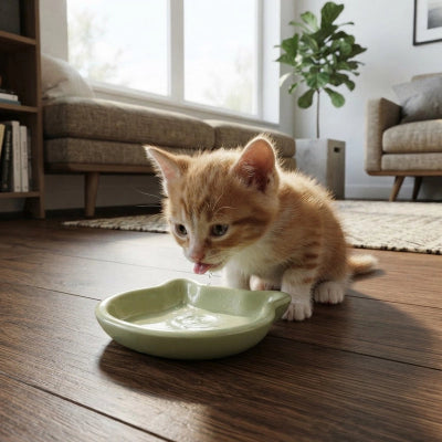 Gamelle chaton plastique bord évasé eau peu profonde