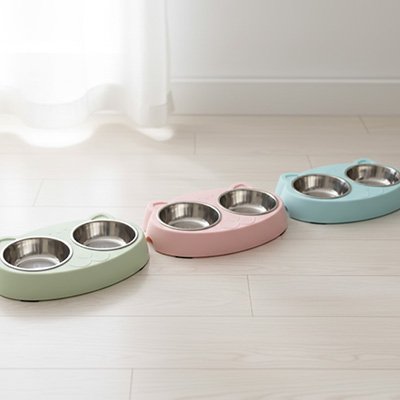 gamelle double inox chat coloris