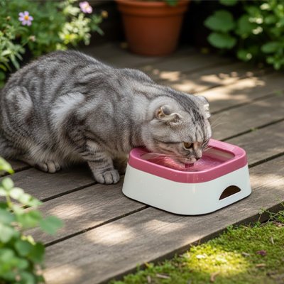 Gamelle d'eau chat  Usage extérieur anti-goutte