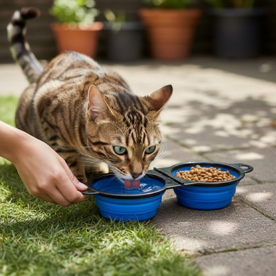 gamelle pliable pour chat bengal eau