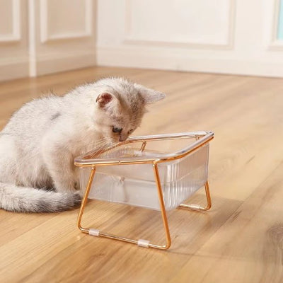 gamelle pour chat transparente sur support