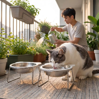 gamelle surélevée pour chat ensemble gamelles